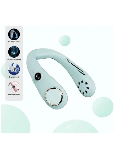 Three Speed Hanging Neck Fan N20 Silent Digital Display USB Hanging Neck Bladeless Fan Custom Made Lazy Outdoor Small Fan
