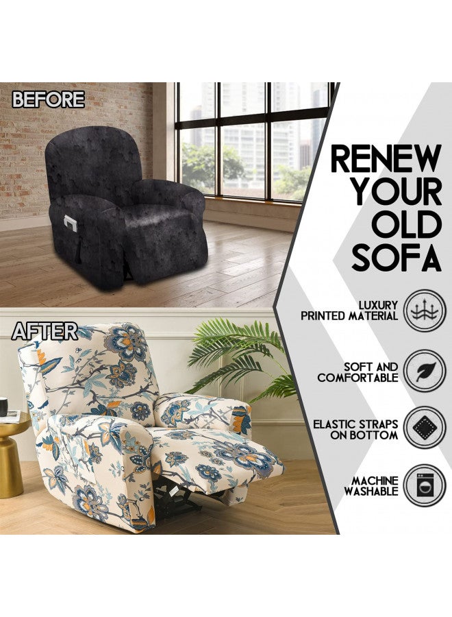 CRFATOP CRFATOP Recliner Chair Slipcovers with Pockets 1 Seat Recliner Cover 4-Pieces Fallon Collection Slipcover Lazy Boy Chair Cover for Recliner with Elastic Bottom,01  - Image 4