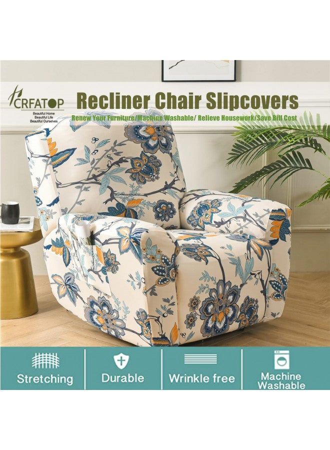 CRFATOP CRFATOP Recliner Chair Slipcovers with Pockets 1 Seat Recliner Cover 4-Pieces Fallon Collection Slipcover Lazy Boy Chair Cover for Recliner with Elastic Bottom,01  - Image 1