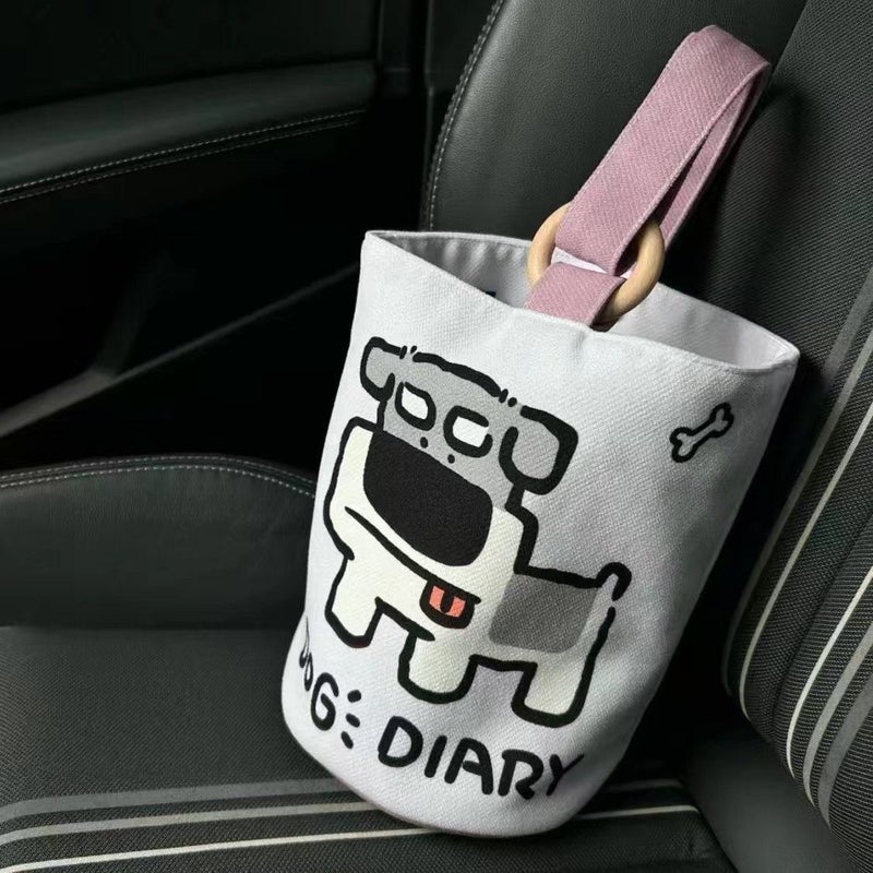 Office Workers Portable Handbag Canvas Bucket Bag Cute Bucket Hand-Carried Lunch Bag Baoma Going Out Handbag - Image 2