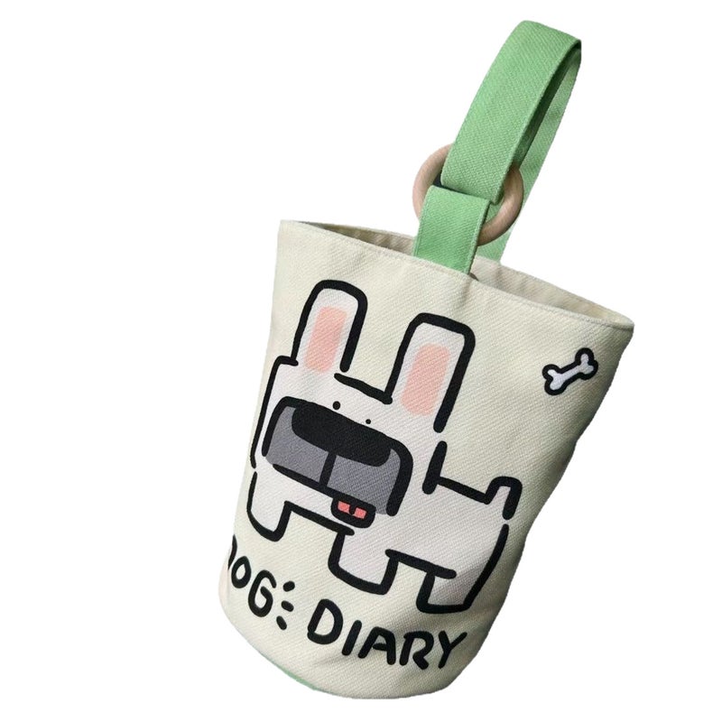 Office Workers Portable Handbag Canvas Bucket Bag Cute Bucket Hand-Carried Lunch Bag Baoma Going Out Handbag - Image 4