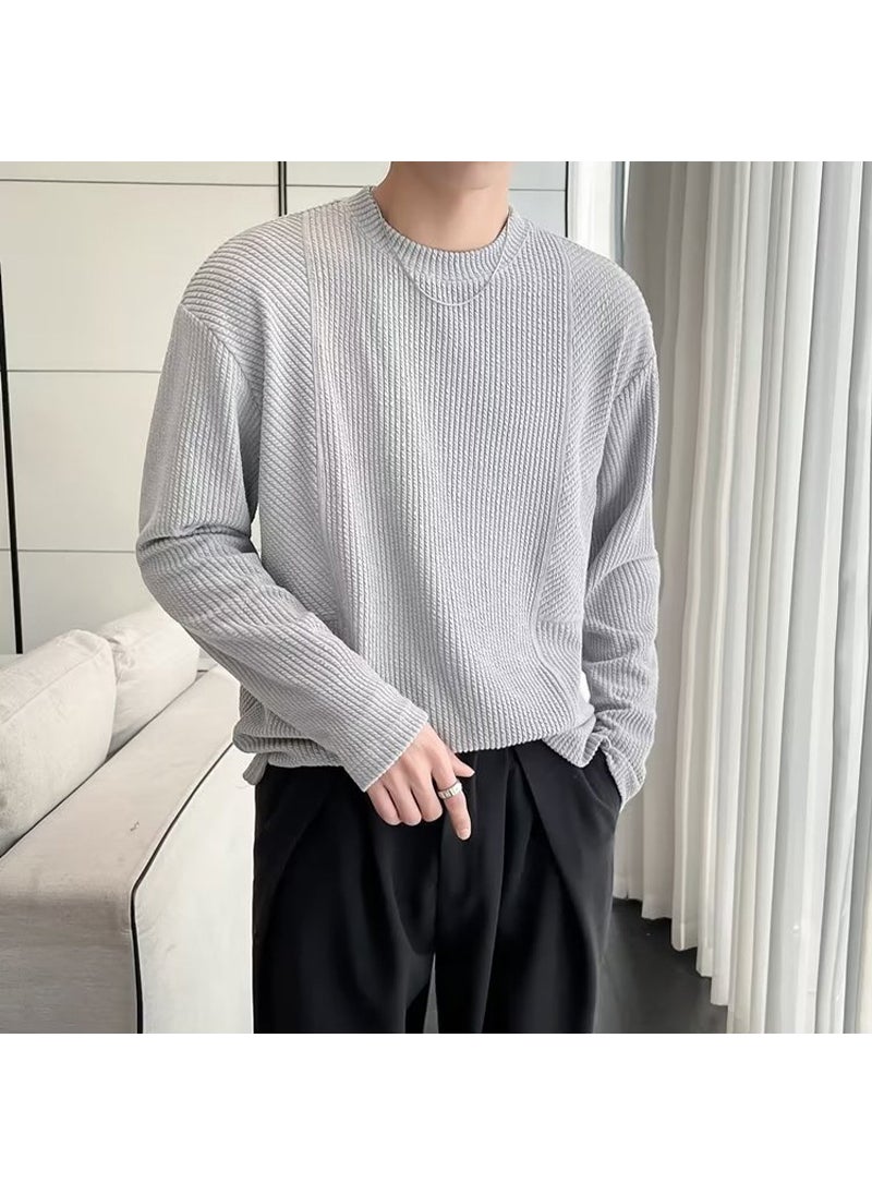 Mens Black Long-Sleeve Round Neck T-Shirt White - pzsku/ZFBED4B72106C0122211EZ/45/_/1732185585/04264228-af26-4366-a798-573844d4db96