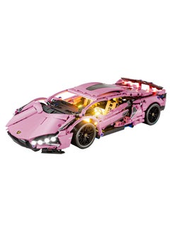 Pink sports car with power version and lights