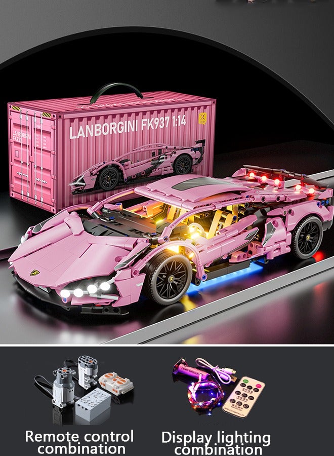 Bukela Supercar Building Block Toy with Colorful Lights, 1:14 Scale Car Model Building Block Toy, Suitable for Boys Aged 14 and Above and Adult Collectors, Racing Car with APP and Remote  - Image 2