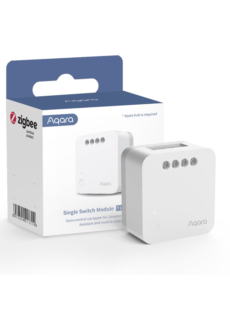 Aqara - Single Switch Module T1  No Neutral,Zigbee 3.0, Remote Control,Timer Mode,Voice Control Enabled, Energy Monitoring,Overheat & Overload Protection,Max. 5A (1250W),A Hub is required - Image 1