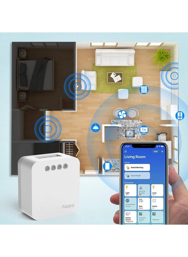 Aqara - Single Switch Module T1  No Neutral,Zigbee 3.0, Remote Control,Timer Mode,Voice Control Enabled, Energy Monitoring,Overheat & Overload Protection,Max. 5A (1250W),A Hub is required - Image 1