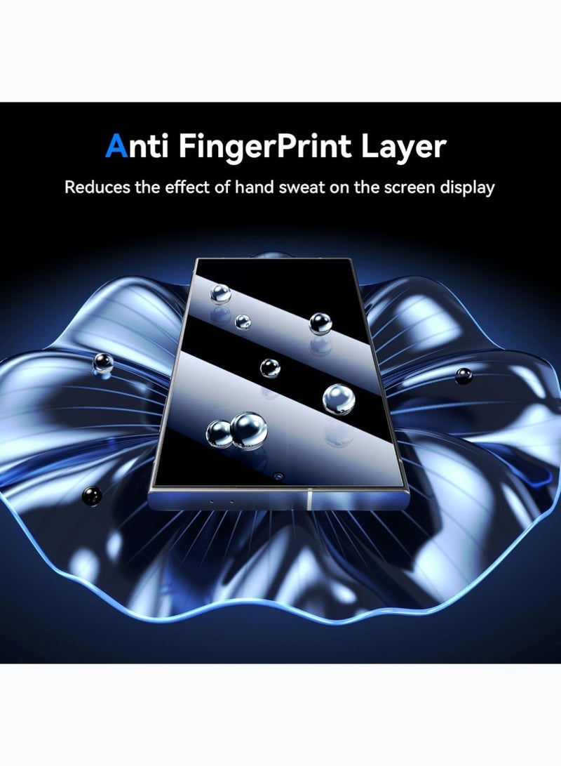 Samsung Galaxy S24 Ultra Screen Protector,Tempered Glass with Camera Lens Protector, Full Coverage Privacy Screen Protector S24 Ultra [100% Fingerprint Unlock] (2+2 Packs) - Image 5