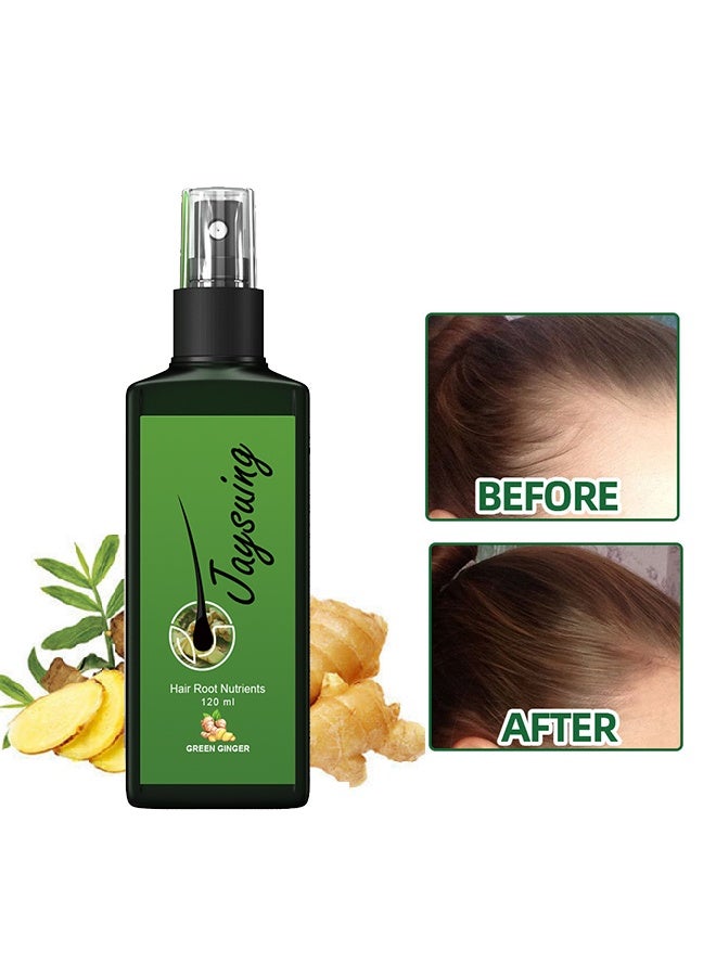 Jaysuing Hair Treatment Green Ginger Serum Hair Lotion ,Hair Loss Treatments, Aids against Hair-thining, Hair Regrowth Treatment-120ML - Image 1