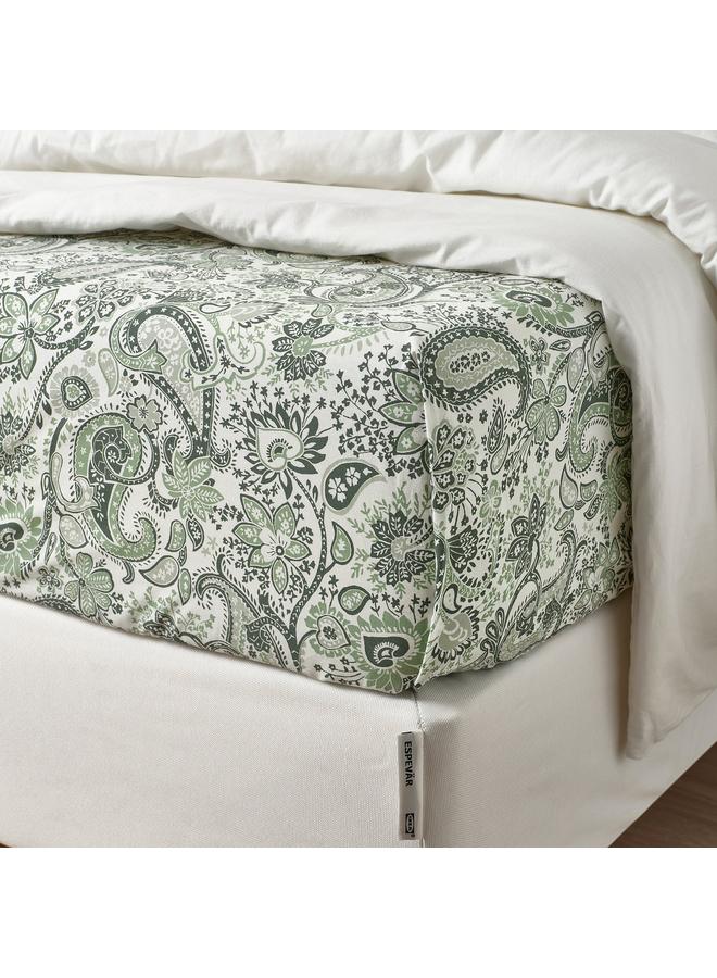 erorex Flat sheet, green/white, 240x260 cm  - Image 4