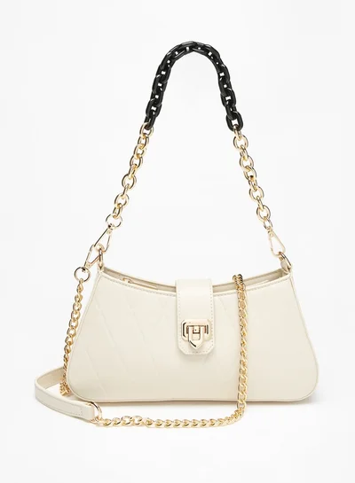 Flora Bella By Shoexpress Women's Quilted Shoulder Bag With Chain Strap And Zip Closure