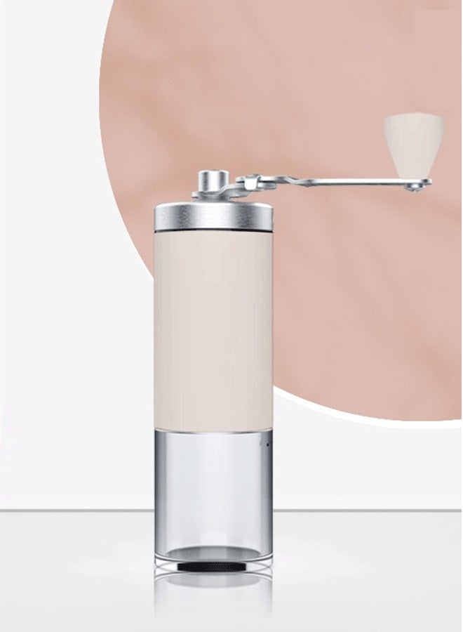 EXMY Manual Coffee Grinder – Hand Crank Burr Coffee Bean Grinder, 6 Grind Settings for Espresso, French Press & Pour Over – Quiet, Portable, Durable Stainless Steel Manual Grinder for Home & Travel,sakura- pink - Image 1