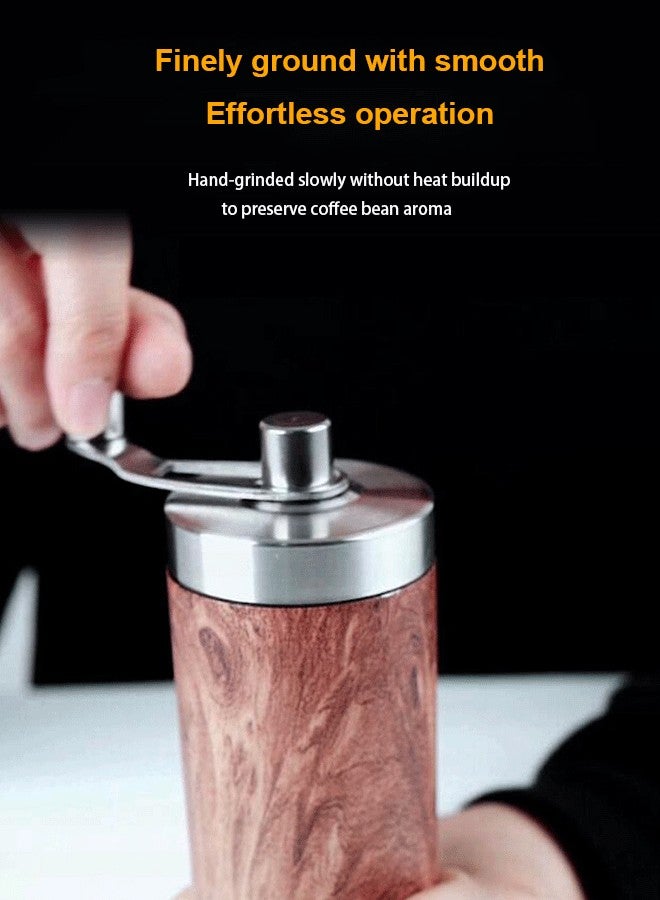 EXMY Manual Coffee Grinder – Hand Crank Burr Coffee Bean Grinder, 6 Grind Settings for Espresso, French Press & Pour Over – Quiet, Portable, Durable Stainless Steel Manual Grinder for Home & Travel,sakura- pink - Image 2