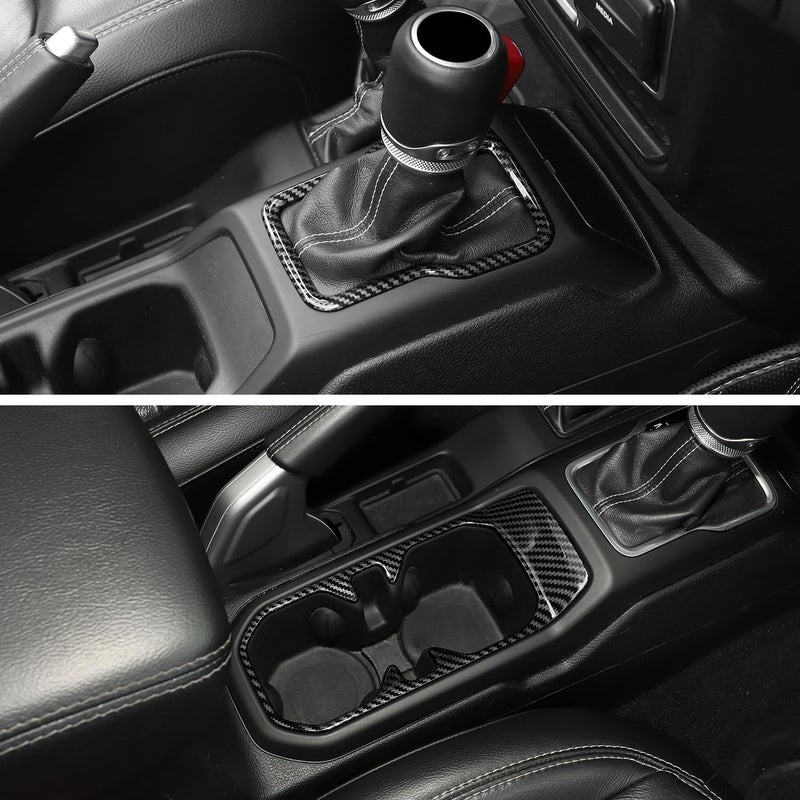 RT-TCZ Carbon Fiber Interior Trim Kit Cover Center Console Decoration Accessories Compatible with Jeep Wrangler JL JLU & Gladiator JT 2018-2023 23PCS - Image 5