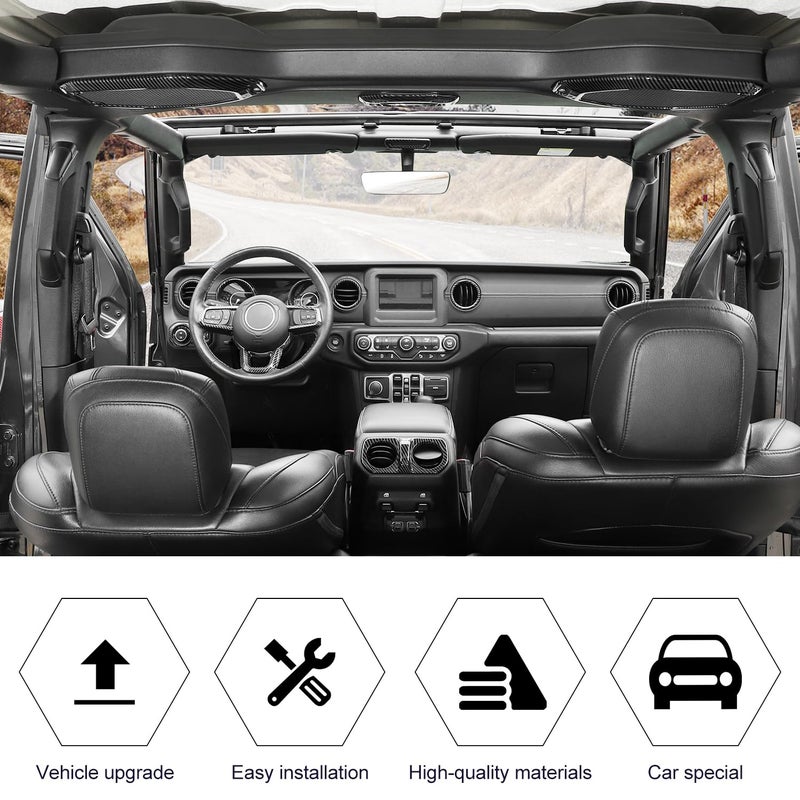 RT-TCZ Carbon Fiber Interior Trim Kit Cover Center Console Decoration Accessories Compatible with Jeep Wrangler JL JLU & Gladiator JT 2018-2023 23PCS - Image 4