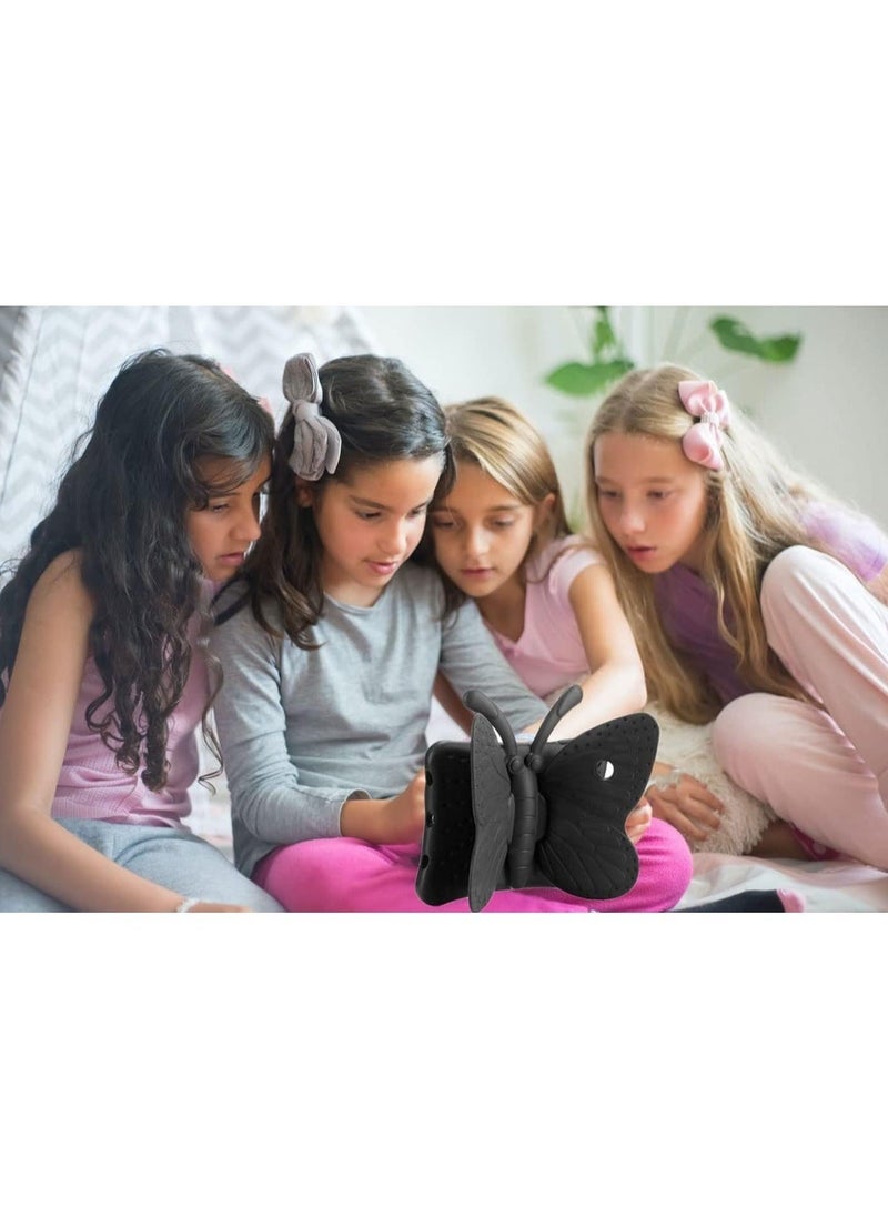 Raxoom iPad 10.2 Case for Kids, iPad 8th 2020 Case, 3D Cute Cartoon Butterfly Cover Non-Toxic EVA Foam Wings Kickstand Kid-Proof Shockproof Bumper Girl Boy Gift for Apple iPad 7 8 Gen 10.2'' - Black - Image 3