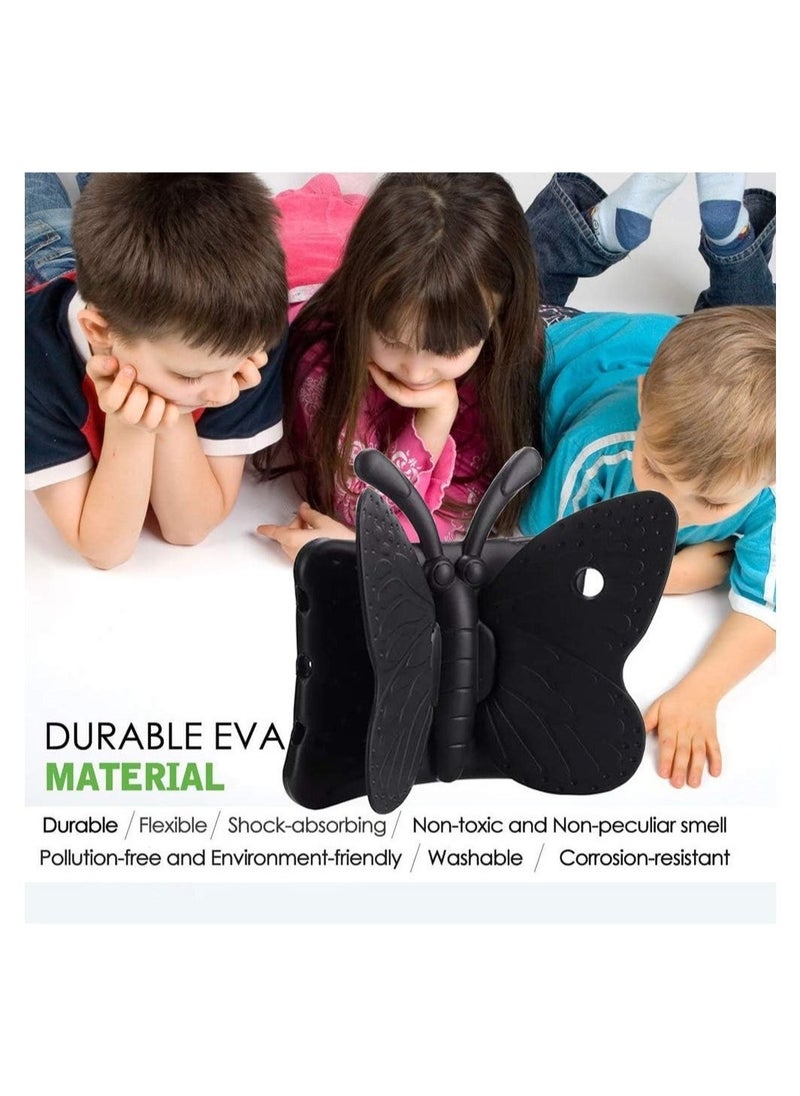 Raxoom iPad 10.2 Case for Kids, iPad 8th 2020 Case, 3D Cute Cartoon Butterfly Cover Non-Toxic EVA Foam Wings Kickstand Kid-Proof Shockproof Bumper Girl Boy Gift for Apple iPad 7 8 Gen 10.2'' - Black - Image 4