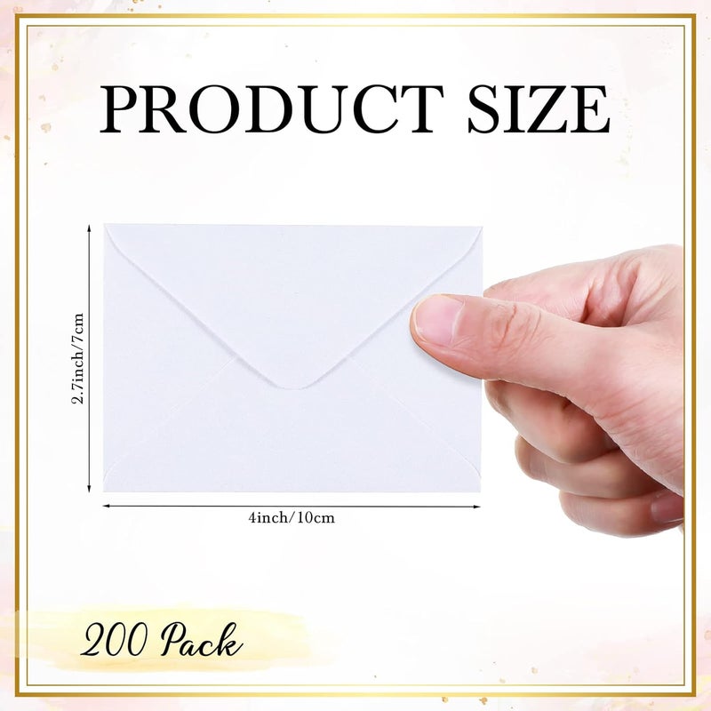 Yahenda 200 Count Mini Gift Card Envelopes for Wedding, Business, Greeting - Small Paper Sleeves for Mother's Day - 4 x 2.7 Inch (White) - Image 2