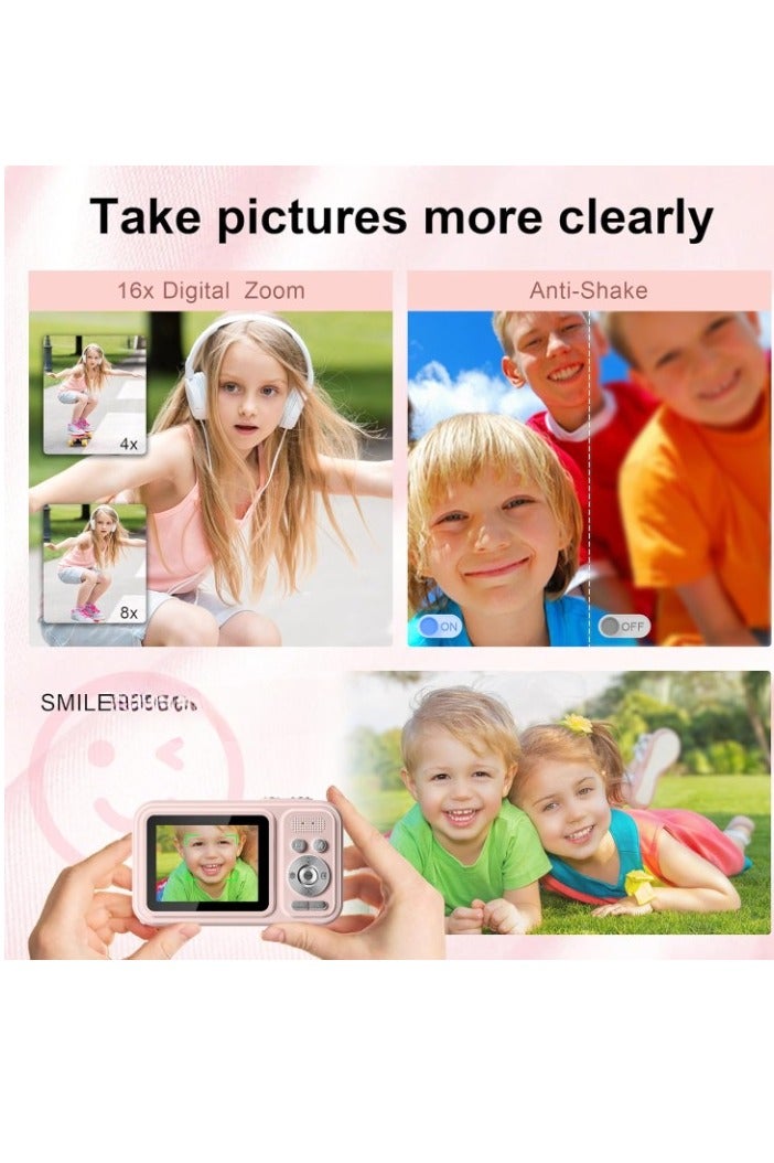 Kids Digital Camera, 48M Full HD Autofocus Small Camera, Lightweight And Compact Children Action Camera, Multifunctional Sports Camera For Kids Adults, (1pc, Pink) - Image 4