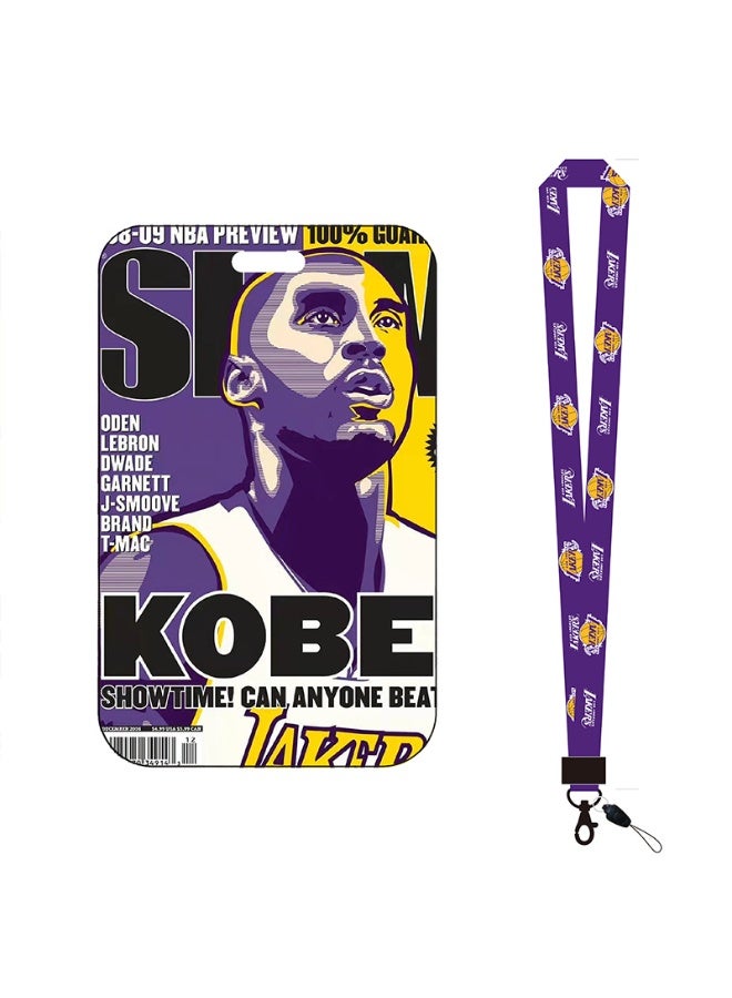 NIBEMINENT 1 - Piece KOBE Kpop Photo Card Holder Pendant Key Chain ID Badge Holder ID Card Holder Photo Card Protector for School ID Office ID Access Card for Women Girls