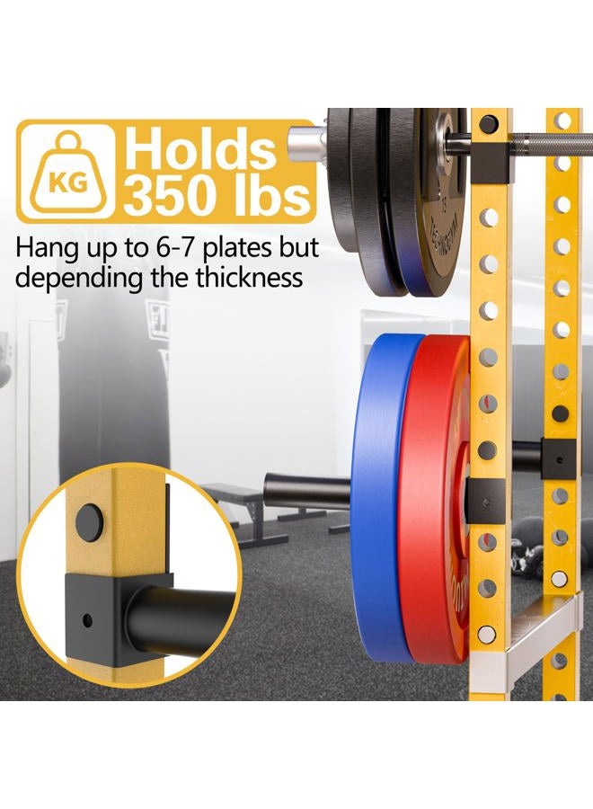 MIUONO Weight Plate Holder, Weight Plate Rack Storage for 2X2 Power Rack Attachments, Extended Version Hang More 2" Weight Plates (1 Pair) - Image 4