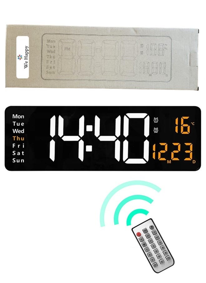We Happy Smart Wall Clock with Remote Control Multifunctional for Modern Living Crafting Home Decor Time, Date, and Temp in Style  - Image 1