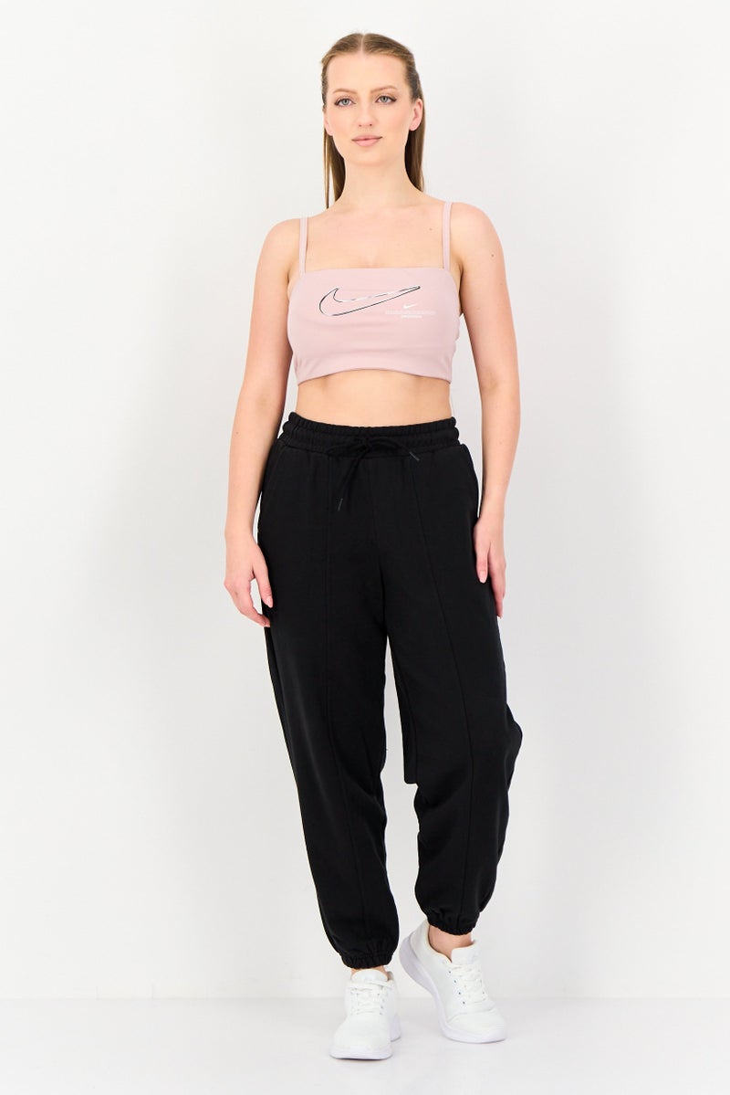 Nike Women Brand Logo Lightly Padded Sports Bra, Mauve - Image 4