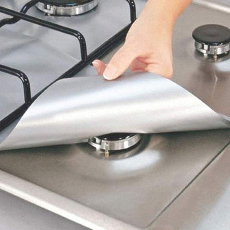 Disposable Gas Stove Protectors, 8 Aluminum Foil Burner Covers, 25 x 25 cm Kitchen Grease Guards, Easy Replacement Liners for Cleaner Cooktop Surfaces - Image 5