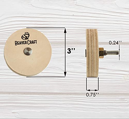 BeaverCraft Knife Sharpening Wheel 7cm PW1 - Buffing Wheel and Polishing Stropping Compound for Knives, Chisels, Woodworking Carving Tools - Image 3