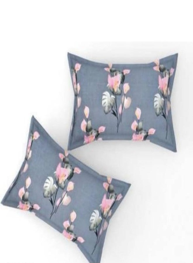 Floral Printed Bedsheets with onePillow Cover, Grey and Pink - Image 4
