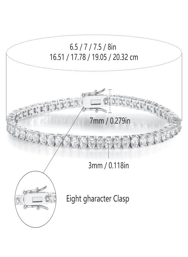 Gemsme 2.0MM Tennis Bracelet for Women and Men，18K White/Yellow Gold Plated Round 2mm Cubic Zirconia Classic Tennis Bracelet, 6.5 Inch, Cubic Zirconia - Image 2