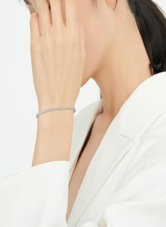 Gemsme 2.0MM Tennis Bracelet for Women and Men，18K White/Yellow Gold Plated Round 2mm Cubic Zirconia Classic Tennis Bracelet, 6.5 Inch, Cubic Zirconia - Image 5