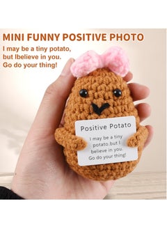 Excefore Handmade Positive Potato Toys, 2 Pcs Cute Mini Funny Positive Potato Knitted Plush Crochet Doll, Wool Positive Potato Crochet Doll, Gifts for Best Friends Lovers Birthday Gifts  - Image 2
