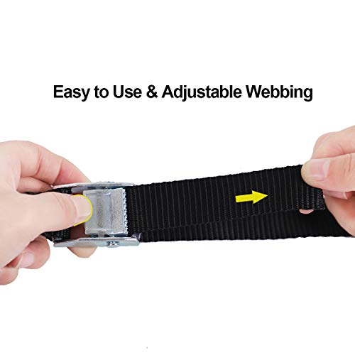 XSTRAP STANDARD Cam Buckle Straps 6PK 8FT Powersports Tie-Downs 1-Inch Black Lashing Straps with Carry Bag, for Securing Cargo, Luggage, Motorcycles, Kayak - Image 4