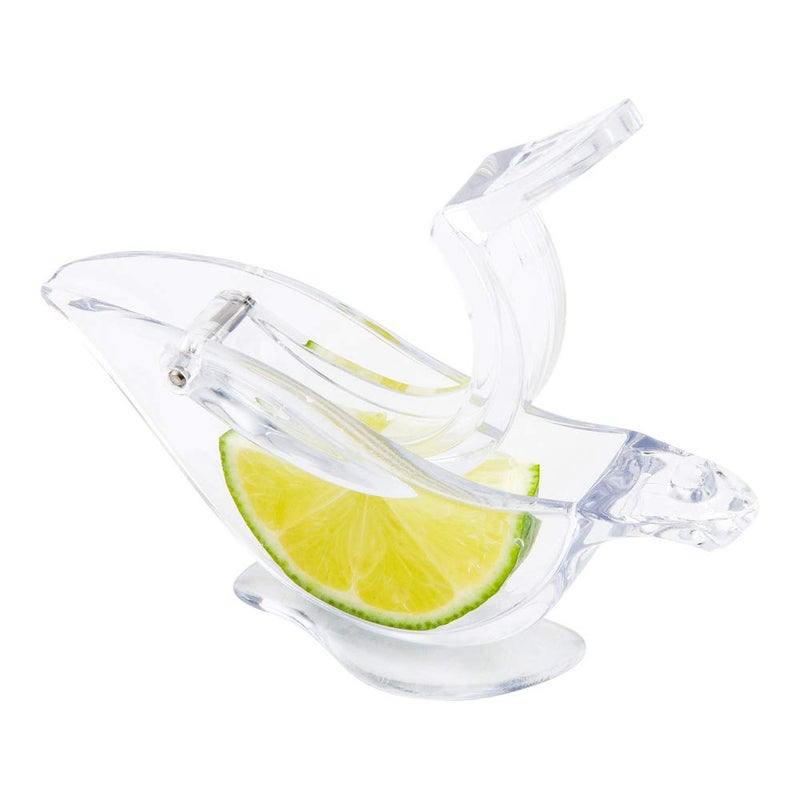 Restaurantware 2 Ounce Manual Lemon Squeezer 1 Handheld Lime Wedge Juicer  With Handle No Seeds Clear Plastic Citrus Squeezer Portable Bird Shape For Lemon Or Lime Wedge