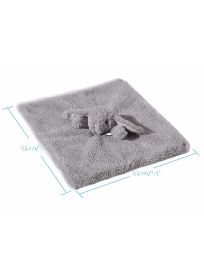 CREVENT Cozy Plush Baby Security Blanket Comforter Cuddle Blanket for Baby Boys and Girls, Faxfur Front + Fleece Backing with Animal Face (Grey Bunny) - Image 4