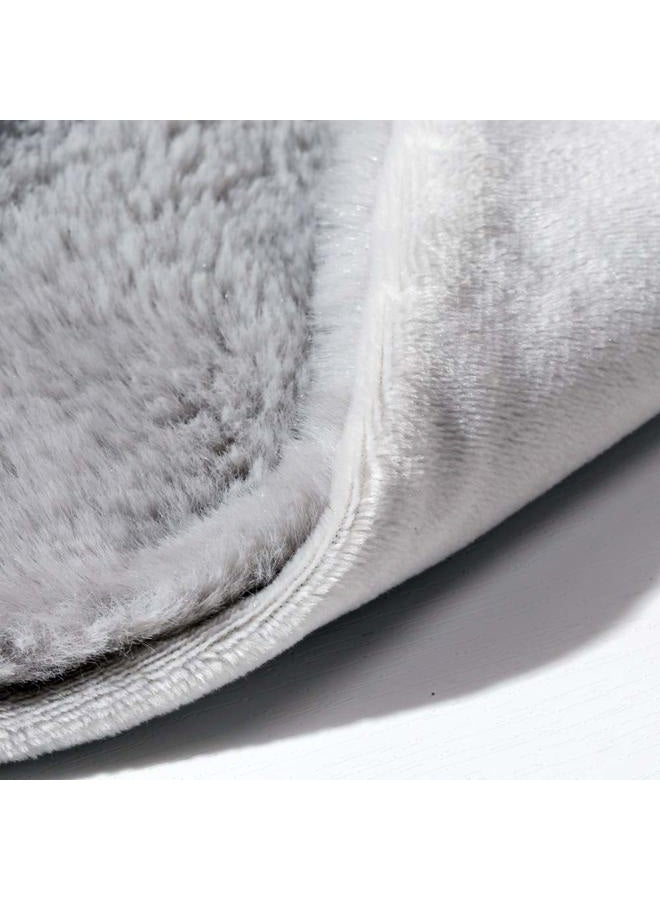 CREVENT Cozy Plush Baby Security Blanket Comforter Cuddle Blanket for Baby Boys and Girls, Faxfur Front + Fleece Backing with Animal Face (Grey Bunny) - Image 3