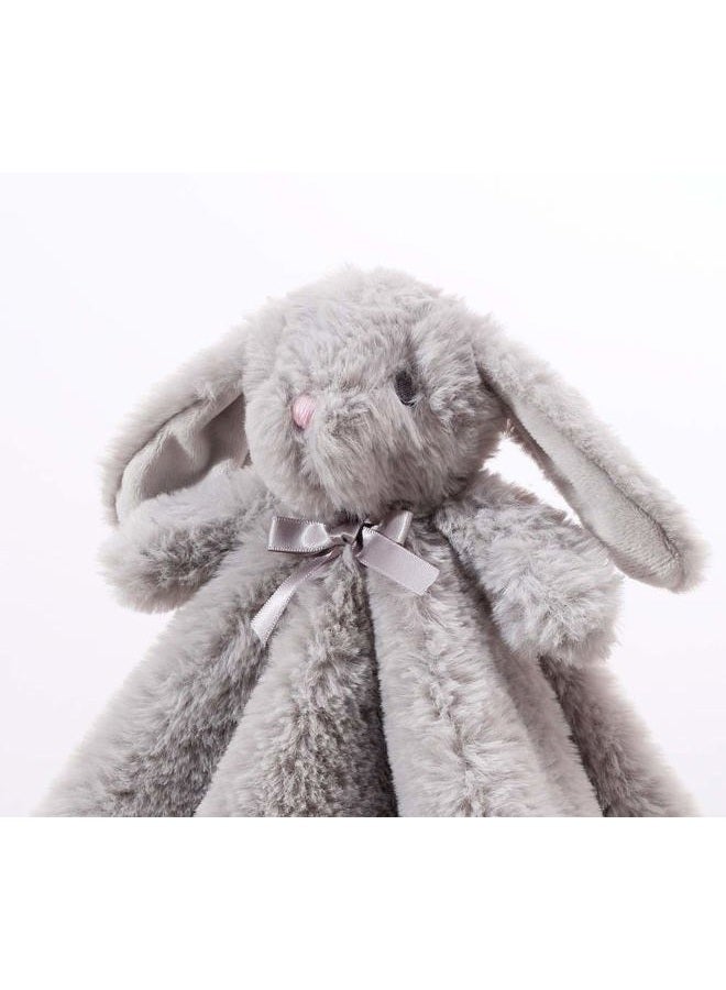 CREVENT Cozy Plush Baby Security Blanket Comforter Cuddle Blanket for Baby Boys and Girls, Faxfur Front + Fleece Backing with Animal Face (Grey Bunny) - Image 5