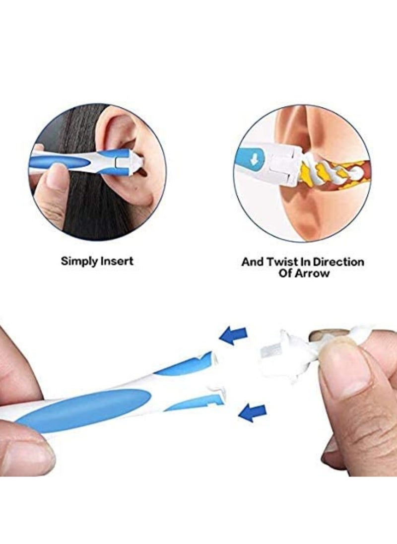 T NEWFUN earwax remover- carwax cleaner, with 16 Replacement Heads Safe，Reusable Ear Wax Removal Tool for Adult & Kids (Blue)  - Image 2
