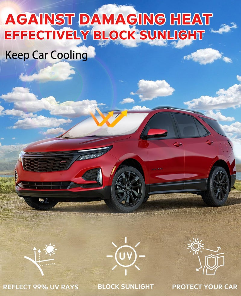 BOODANCARS for 2026 Ranger Windshield Sunshade Window Sun Shade for 2019-2025 Ford Ranger XL/XLT Windshield Cover Custom-fit Foldable Sun Shield Protector Block UV Ray Car Accessories - Image 3