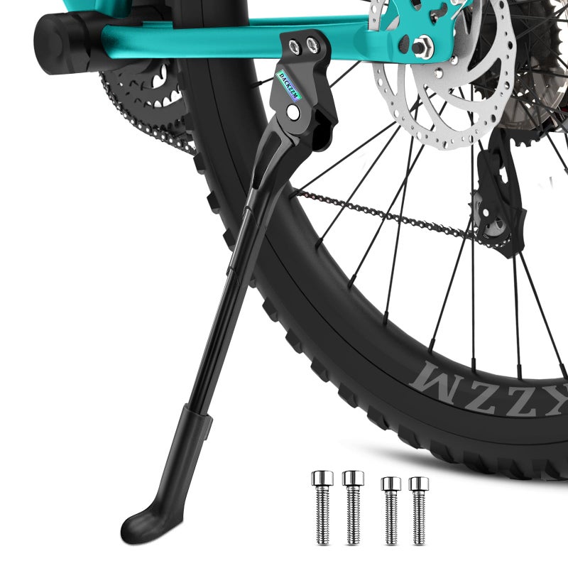 DACKZZM Bike Kickstand, 18mm Bicycle Kickstands for Mountain Bike, Rear Mount Bike Kick Stand Fit 24inch 27.5in Adult Bike, Mountain Bike Kickstand Suit for Road Bike/MTB/BMX/E-Bike ( Hole Spacing 18mm ) - Image 1