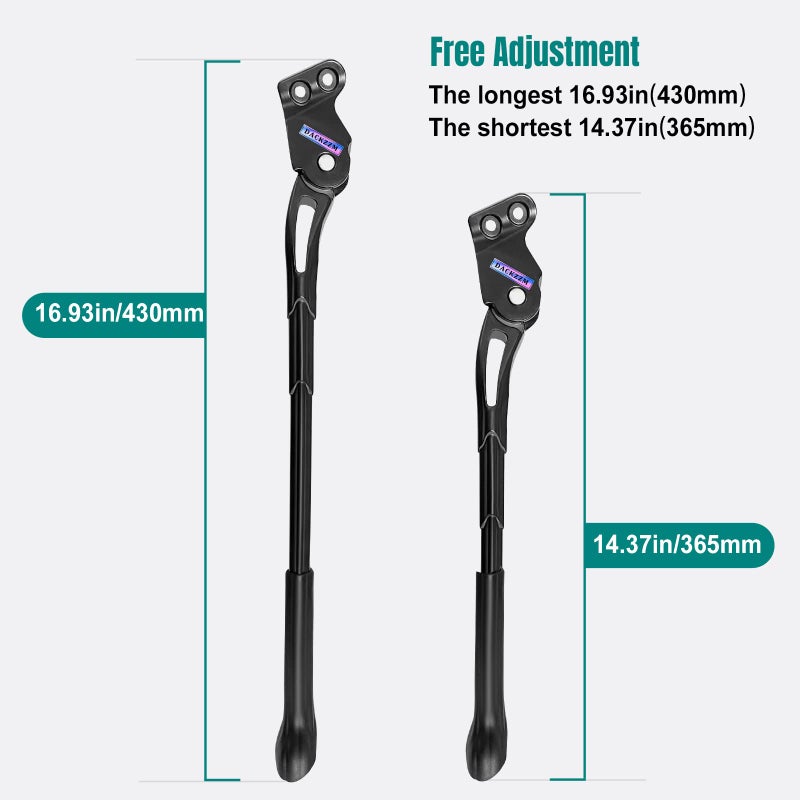 DACKZZM Bike Kickstand, 18mm Bicycle Kickstands for Mountain Bike, Rear Mount Bike Kick Stand Fit 24inch 27.5in Adult Bike, Mountain Bike Kickstand Suit for Road Bike/MTB/BMX/E-Bike ( Hole Spacing 18mm ) - Image 5