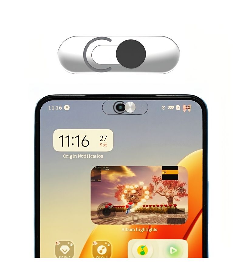 Silvery 1pack Anti Peep Phone Camera Cover Shutter Sticker Privacy Protection - Image 3