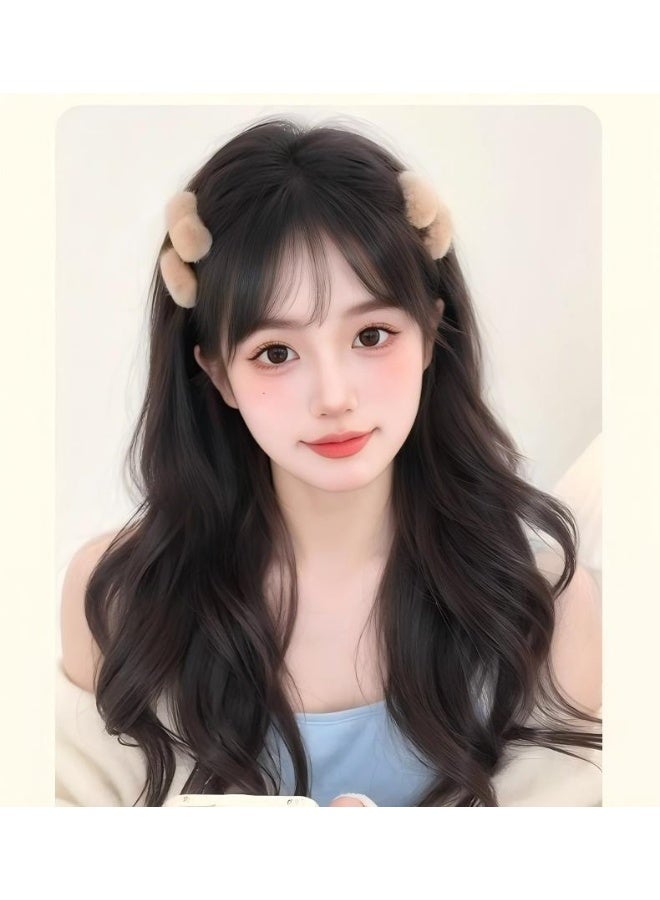 Long Wig for Women Natural Water Wave Middle Part Heat Resistant Synthetic Fiber Wig Curly Hair for Daily Dating Family Gathering Party Comfortable and natural design （68cm） - Image 3