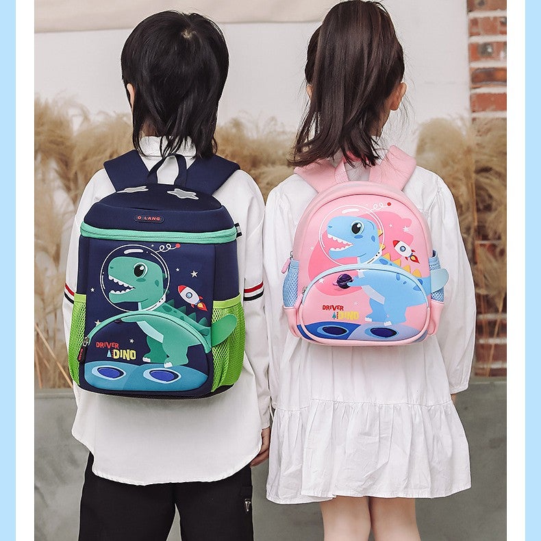 Kids Backpack Dinosaur Design 3-5 Years, School Supplies Large Capacity Waterproof Reflective Wear-Resistant Lightweight Spine-Protective Kindergarten Bag - Image 2