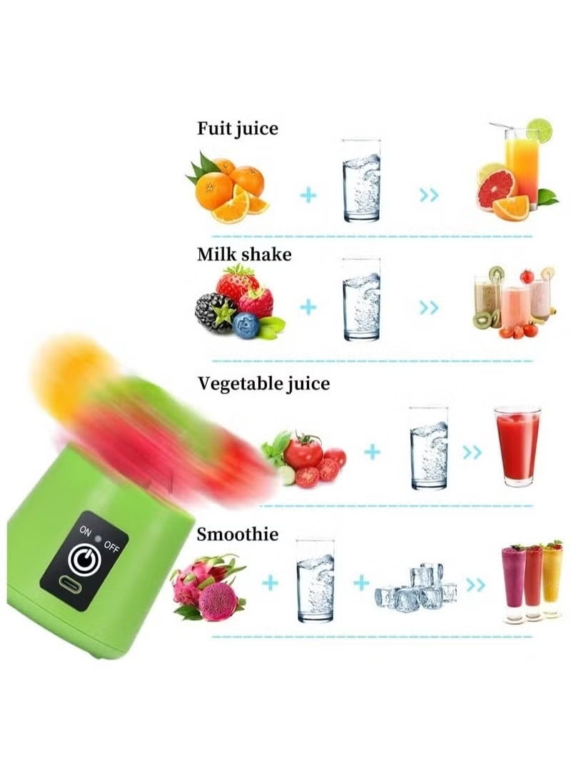 Portable Blender Cup,Electric USB Juicer Blender,Mini Blender Portable Blender For Shakes and Smoothies, Juice,380ml, Six Blades Great for Mixing  - Image 5