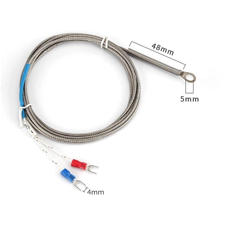 مسبار استشعار درجة حرارة ثرموكابل نوع E مع غسالة فتحة 5 مم وكابل 1 متر - Image 4