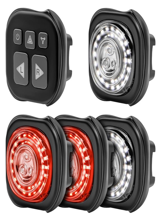 Luvan Smart Bike Light with Remote Controller - Sync Front & Rear LED Light Set, 5 Night & Daytime Mode | Turn Signals | Brake Lights, Rechargeable Bicycle Light for Night Riding, Dog, Running,Scooter - Image 1