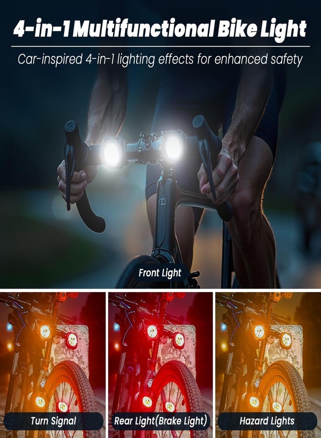 Luvan Smart Bike Light with Remote Controller - Sync Front & Rear LED Light Set, 5 Night & Daytime Mode | Turn Signals | Brake Lights, Rechargeable Bicycle Light for Night Riding, Dog, Running,Scooter - Image 2