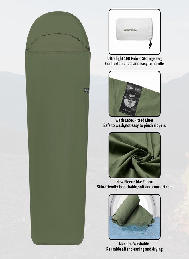 Naturehike Ultralight Sleeping Bag Liner 4.5oz， ZY20 Green - Image 4