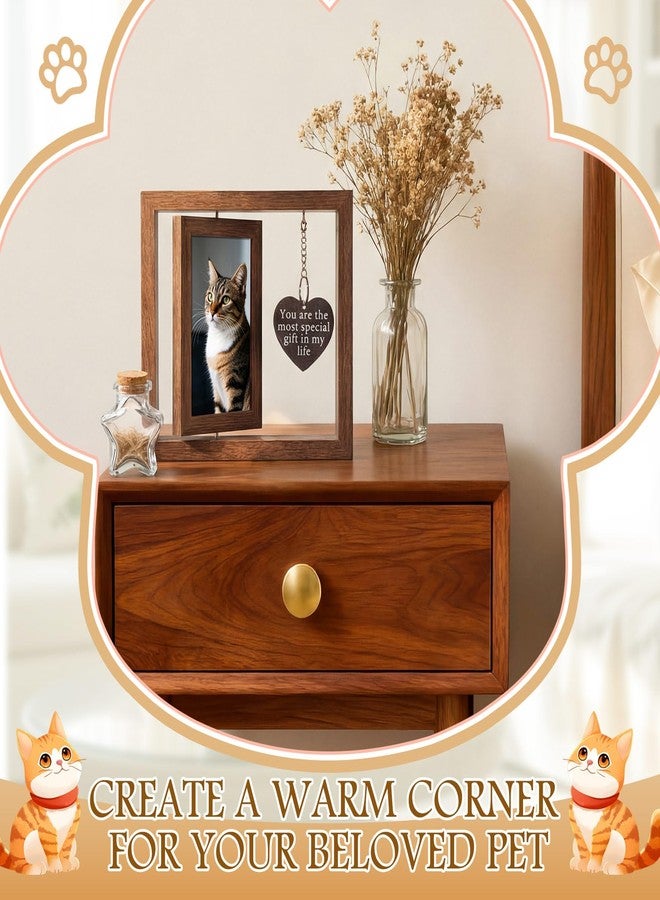 Novabright Pet Memorial Gift Set Wooden Pet Remembrance Keepsake 4 x 6 Picture Frame, Paw Print Bracelet, Ashes Necklace, Glass Hair Jar, Hair Keychain Sympathy Gift for Loss of Cat Dog Lovers - Image 5